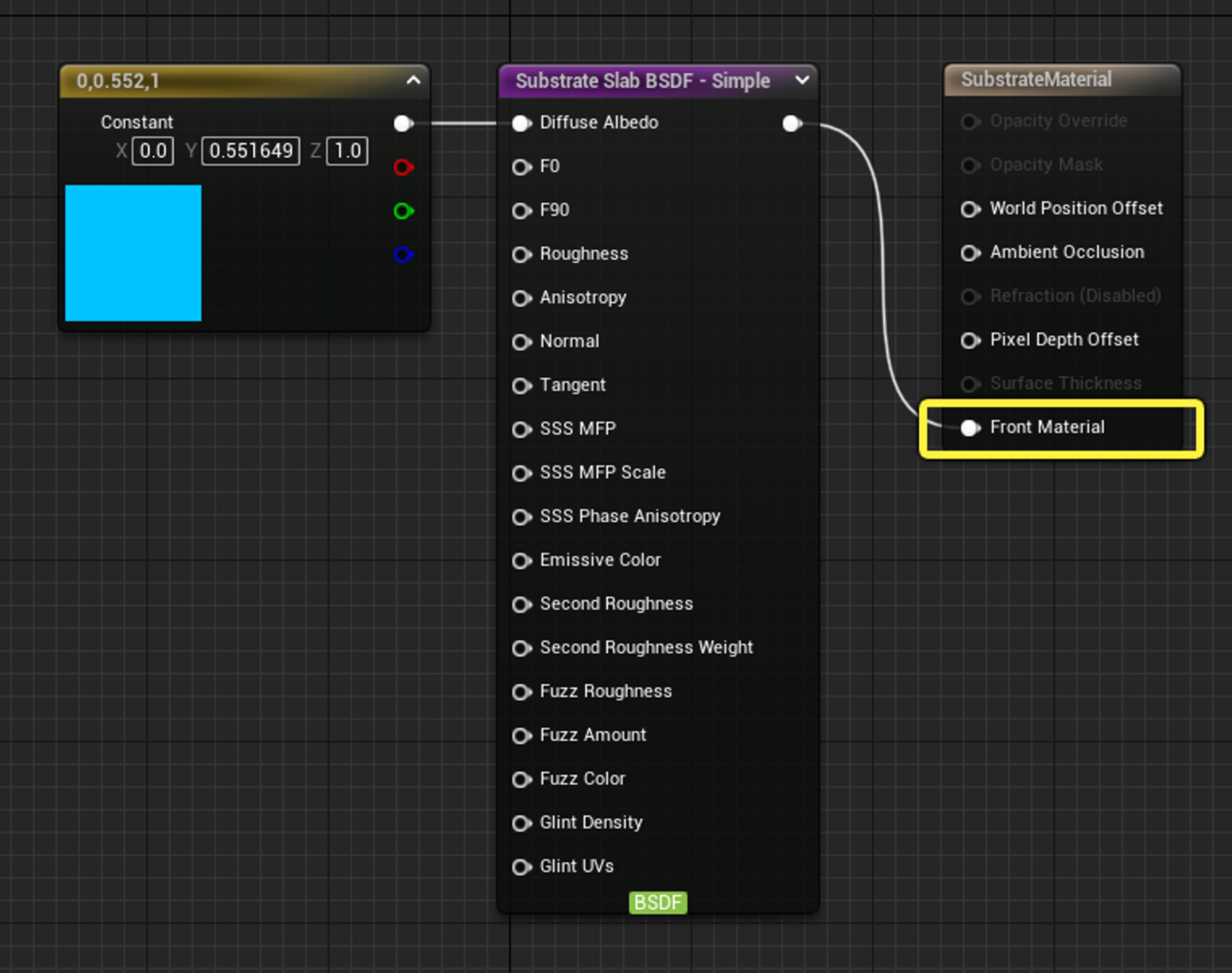 Substrate Slab BSDF node in the Material Editor